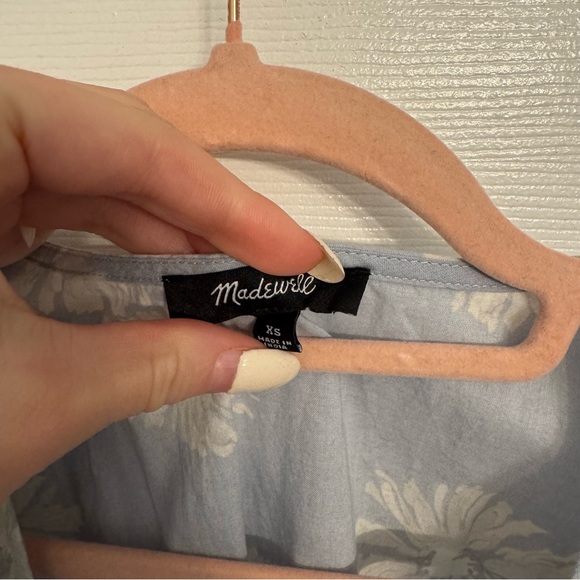 Madewell Blue Floral Wrap Dress - Picture 3 of 4